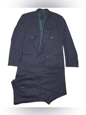 Yves Saint Laurent Navy Wool 2 Piece Suit Mens Size US 42-43 R Pant Size 35x34